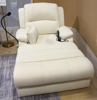 Canapé-lit électrique inclinable Vanbow à 6 points de massage par vibration, chaise-lit simple en tissu pour hôtel, bureau, maison