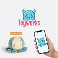 Peluche pieuvre personnalisée à LED douce et lumineuse, veilleuse bicolore, créature marine apaisante pour l'heure du coucher, jouet mascotte de marque personnalisé