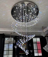 Lampe suspendue personnalisée pour salon, décoration intérieure, lumière de luxe, restaurant, papillon, cristal, lustre moderne à LED pour hôtel, plafonds hauts