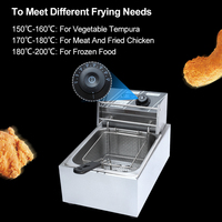 Prix d'usine Friteuse électrique en acier inoxydable à réservoir unique 6L Mini friteuse de table avec couvercle