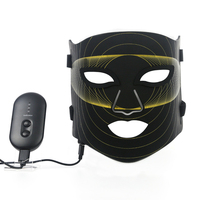 Masque facial LED en silicone personnalisé avec logo OEM, 4 couleurs (rouge, bleu, infrarouge), pour soins de la peau et beauté, vente en gros