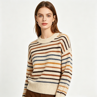 Desain Modern ODM & OEM Sweater Wanita Gaya Kasual Lembut Hangat Rajutan Musim Semi 100% Katun Pullover Rajut