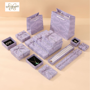Soft purple jewelry gift <b>box</b> lavender-colored <b>ring</b> <b>box</b> with lid and base necklace case accessory storage gift <b>box</b> - Product Image 3