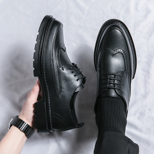 Nueva Tendencia: Zapatos de Hombre de Cuero Genuino, Punta Cerrada, Brillantes, para Otoño, Estilo Británico, Deportivos, Casuales, Sin Cordones, Ligeros, Antideslizantes y Transpirables - Product Image 1