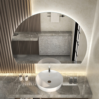 Miroir LED moderne certifié ETL pour projets hôteliers et appartements, personnalisable, qualité commerciale