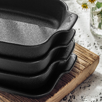 Plat de cuisson carré en céramique pour four, avec poignées, pour gâteaux et gratins