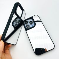 Nouveauté - Accessoires pour téléphone portable en TPU acrylique pour iPhone 15 14 13 12 11 Pro Max - Étui de téléphone avec miroir de maquillage