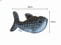 Jouet pour chien en peluche requin gris, résistant aux morsures, interactif, couineur, pour la dentition, fabriqué en Chine, modèle HW-39