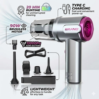 Aspirateur de Voiture Portable sans Fil 13000 Pa, Forte Aspiration pour Poils d'Animaux, Sable et Nettoyage de VUS, Mini Aspirateur à Main