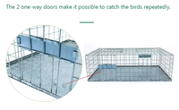 Piège à pigeons, cage de capture vivante, piège à oiseaux en métal solide et robuste pour pigeons et oiseaux, cage à oiseaux réutilisable et anti-évasion
