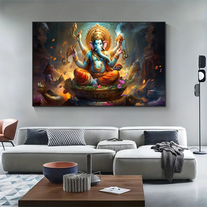Hindu deity Ganesha Vải Voi độ nét cao áp phích và in tùy biến Tôn Giáo tường nghệ thuật hình ảnh - Product Image 5