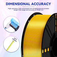 Filament plastique pour imprimante 3D KELEIDI, 1,75 mm, PLA Soie Or Brillant 1KG, impression haute vitesse 200°C.