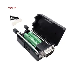 Hot Sales Customized Audio Connector D-sub 9 Terminal Adapter with Black Shell VGA Male Connector for Video Data Transfer