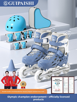 Patins à roulettes pour enfants RS pour garçons et filles de 6 à 12 ans, débutants, ensemble complet, patins en ligne, roues en polyuréthane, maille PU