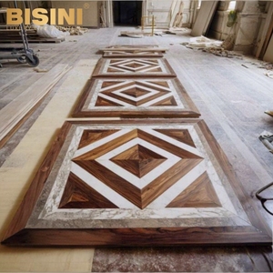 <span class=keywords><strong>Pavimento</strong></span> in Legno di Lusso Stile Europeo Antico, Parquet Artistico con Motivo Geometrico <span class=keywords><strong>a</strong></span> Doppio Diamante Centrale, <span class=keywords><strong>Pavimento</strong></span> in Legno Ingegnerizzato - Product Image 1