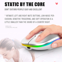 Souris sans fil rechargeable optique RGB portable ultra-mince pour PC portable, double mode BT 2.4G USB, du fabricant