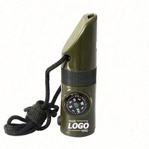 Sifflet de survie extérieur étanche personnalisé à décibels élevés avec boussole, lampe torche LED, réflecteur et cordon pour le camping et les activités de printemps - Product Image 1