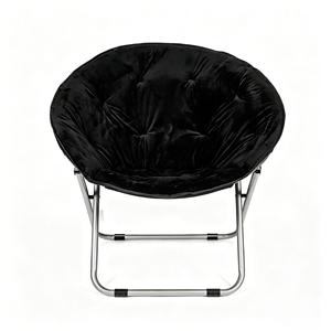 Portable Foldable Moon <b>Chair</b>, Comfort Fluffy Round Saucer <b>Chair</b> for Indoor <b>Relaxation</b>, Apartment & Gaming Room - Product Image 2