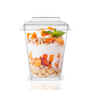 Bộ Đồ Ăn Bằng Nhựa Dùng Một Lần Trực Tiếp Tại Nhà Máy 160Ml Châu Âu Bộ Cốc Nhựa Tráng Miệng Có Nắp Đậy Cho Thú Cưng - Product Image 1