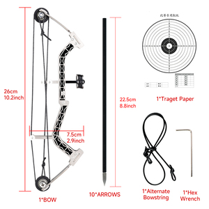 SYQT Acier Inoxydable Petite <span class=keywords><strong>Poulie</strong></span> <span class=keywords><strong>Arc</strong></span> et Flèche Ensemble pour la <span class=keywords><strong>Chasse</strong></span> pour Parent-Enfant Loisirs de Plein Air Sports Tir - Product Image 5