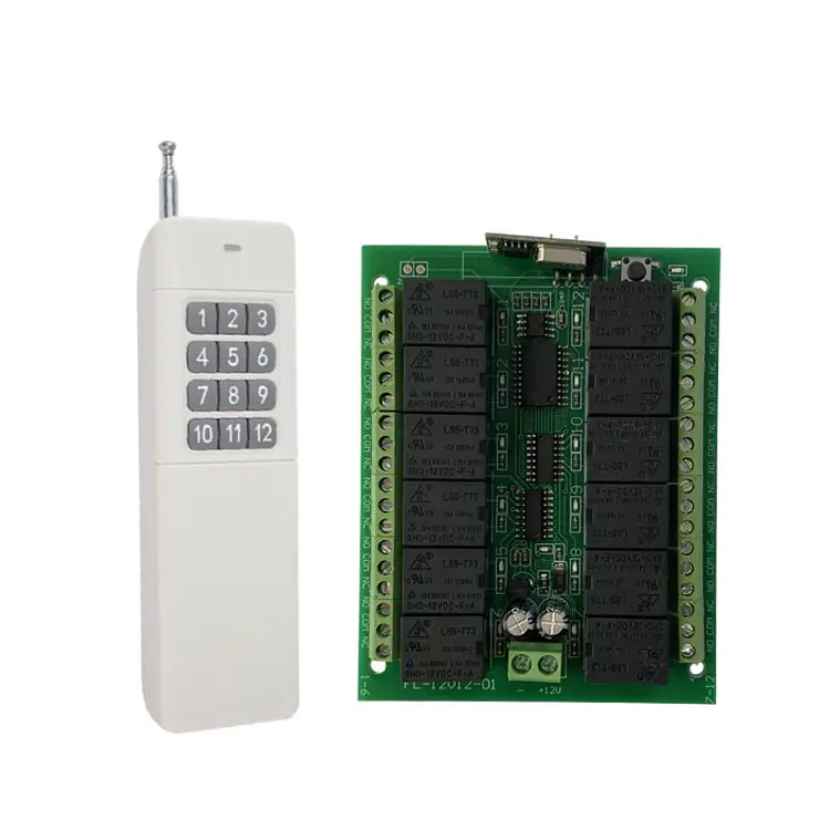 High quality and low price 433mhzrf transmitter and receiver dc12v12 channel controller remote controller for garage door motor