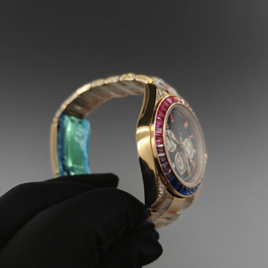 Montre mécanique de luxe pour homme, marque haut de gamme, chronographe automatique multifonctionnel, diamètre du cadran 41 mm, montre arc-en-ciel pour homme - Product Image 3