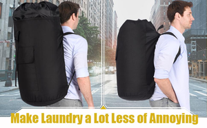 Bolsa de Lavandería para Mochila de Uso Doméstico con Correas para los Hombros, Bolsillo de Malla, Resistente, Plegable, de Gran Capacidad, con Cordón - Product Image 3