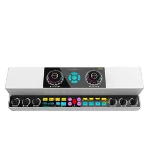 Wireless Mic Live Sound Card with speaker Live Sound Mixer/ Voice Changer/Audio Mixer for Streaming/Gaming /Singing Tik tok
