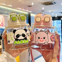 Nouvelle tendance dessin animé poupée panda ours à la mode 760ml enfants Tritan tasse d'eau