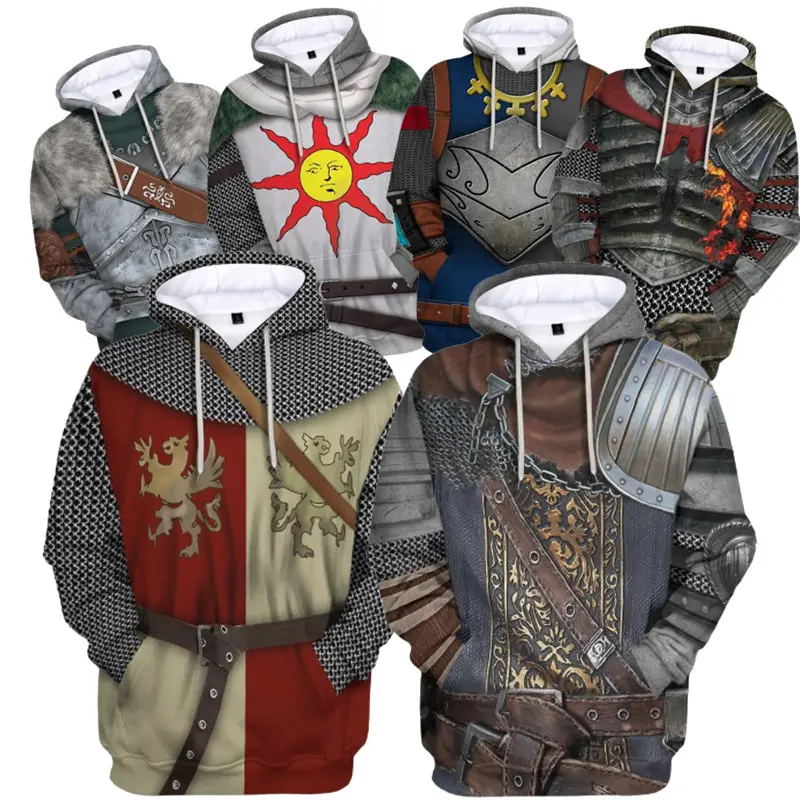 Ksatria Templar Kostum Armor Pullover, Pakaian Jalanan Harajuku Model Baru, Jaket Ritsleting/Hoodie/Sweatshirt/Jaket Unisex 3DPrint