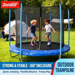 <span class=keywords><strong>Trampoline</strong></span> d'extérieur pour enfants Nanjian, tapis de saut rond avec filet de sécurité, structure en acier galvanisé, pour jardin, parc et usage commercial - Product Image 1