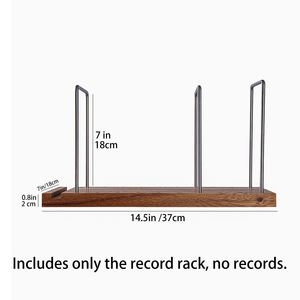 Support de rangement pour disques vinyles en bois massif pour 50 à 75 LP, avec affichage intégré du disque actuel, support robuste pour albums classiques et modernes - Product Image 2