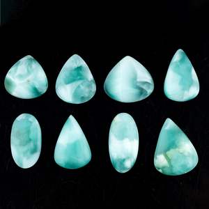 Cabujones de hemimorfita azul GEMKORA de 25-35 mm, formas mixtas, piedras preciosas naturales pulidas para la fabricación de joyas - Product Image 2