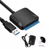 Venta al por mayor negro Sata 3 A USB 3,0 15 pines Disco Duro adaptador conector Sata Cable para 2,5 pulgadas HDD SSD USB convertidor Cable