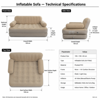 Canapé gonflable pliable en PVC, canapé-lit gonflable portable, chaise gonflable, matelas gonflable avec pompe intégrée, canapé gonflable