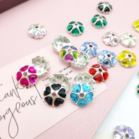 L 51160 hati cinta lima Penta bunga berlian imitasi Gasket kristal Spacer Bead untuk membuat perhiasan DIY gelang kalung aksesoris