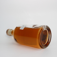 Bouteille en verre noir mat pour huile d'olive, ronde, 200ml, 375ml, 500ml, 750ml, 1L, avec bec verseur et bouchon en bois, vente en gros