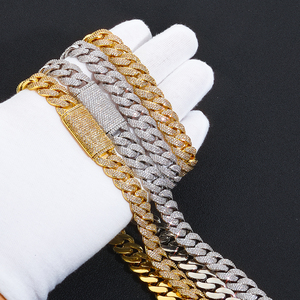 Collier chaîne cubaine NUOYA à 3 rangs, plaqué or 18 carats, bijoux hip-hop personnalisés avec zircon pour homme et femme, idéal pour les fêtes - Product Image 3