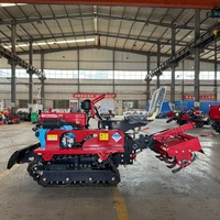 Motoculteur agricole rotatif de 25 CV, micro-tracteur à chenilles télécommandé pour petites exploitations