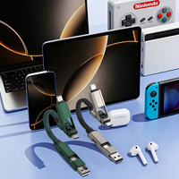 Cable de Carga Rápida 4 en 1 con Pantalla LED, USB/Tipo-C a Tipo-C/8 Pines, 65W PD, para Banco de Energía, Personalizable al por Mayor para Regalos Promocionales