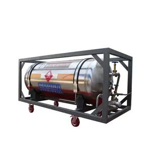 ISO Tank konteyner kriyojenik sıvı oksijen azot Tank, konteyner