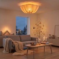 Plafonnier en tissu de style moderne pour chambre à coucher, salon, forme de fleur Wabi-Sabi, éclairage encastré au plafond, décoration intérieure