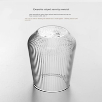 Tasses à lait en verre jetables au design classique, motif à rayures verticales, pour café, thé, jus, boissons froides, grande capacité, sans danger pour les aliments