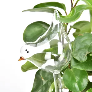 OEM 혼합 주문 원 스톱 서비스 투명 식물 자체 급수 글로브 식물 물 전구 새 모양 투명 유리 장치