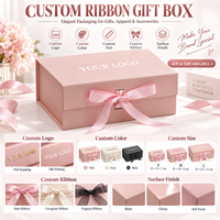 Emballage en carton pliable de luxe avec logo personnalisé, boîte cadeau magnétique pliable avec ruban pour cadeaux de mariage