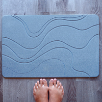 Tapis de douche et de bain en pierre de diatomite moderne de luxe FIGOO - Séchage rapide, antidérapant, imperméable, écologique