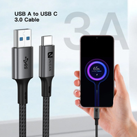 UNIEAN Usb a à c 5V3A Câble de charge rapide Câble de données USB 3.0 5Gbps Transfert de données Câble USB a à type c pour Iphone vers Android