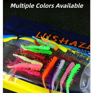 SNEDA Paquete de 20 señuelos blandos de PVC tipo gusano para pesca de lubina, gusano de precisión para lucioperca y pescado pequeño - Product Image 5