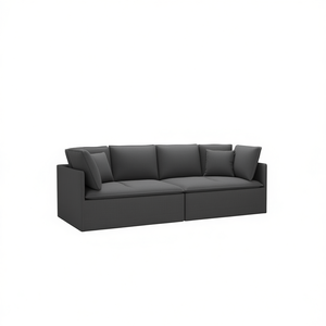 Sofá Modular de Tela Gris Oscuro con Patas de Metal, Juego de Muebles Modernos para Sala de Estar - Product Image 1