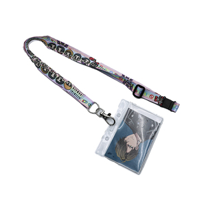 Custom Clear PVC Card Bag School Student Card Sleeve Cartoon Anime Card Sleeve with Adjusted <b>Buckle</b> Closure Lanyard - Product Image 2